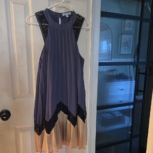 Elegant Purple and Cream Dress